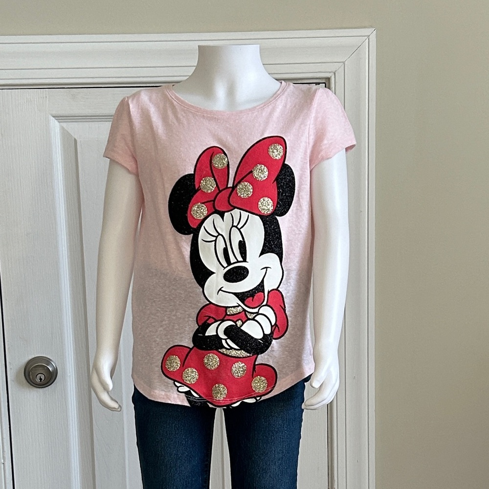Disney Minnie Mouse Pink and Red Kids T-Shirt by Jumping Beans. Size 7